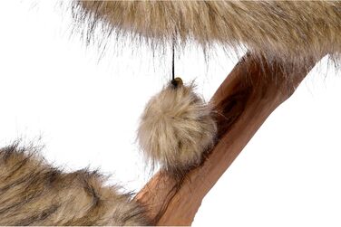 Котячий будиночок Dobar Jimmy з натурального дерева - когтеточка з джуту, іграшковий м'ячик, Ø 50 x 72-82 см, коричневий