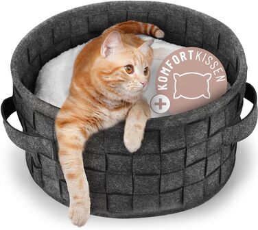 Квіткове ліжко для котів ReaVET Samtpfoten - м'яке та зручне, з подушкою, з фетру