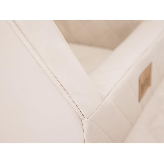 Автокрісло для собак, переноска для собак, лежанка для собак, переноски для тварин, для заднього сидіння, ковдра для собак, корзина для собак, лежанка для котів, для маленьких собак (46x46x31 см), бежева шкіра