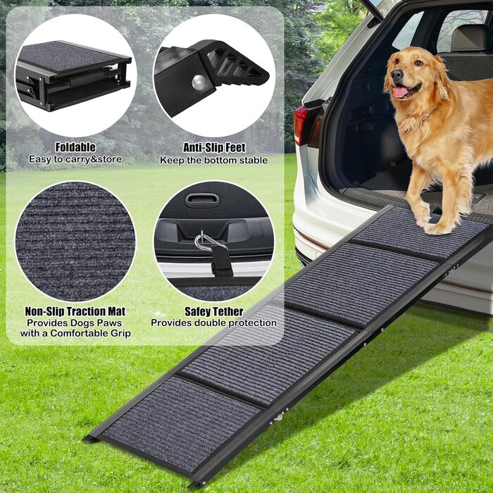 Рампа для собак у машину, 160 см, антиковзка поверхня, для SUV, середніх та великих собак