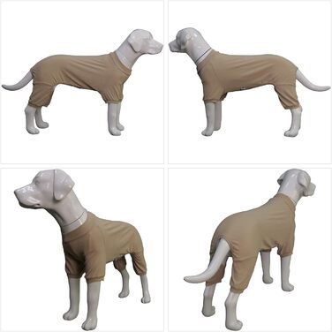 Піжама для собак Lovelonglong, бавовна, теплий боді для всіх сезонів, розмір L (3XL для великих собак), бежевий