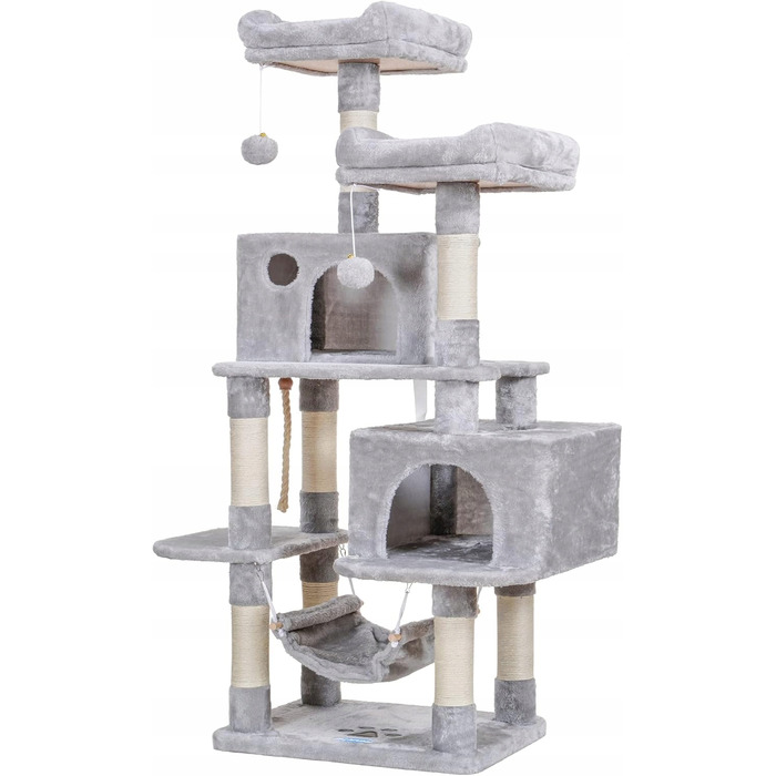 Високий когтеточка-комплекс Hey-brother1: лежак, килимки та стовпчик для дряпання (101-160 см)