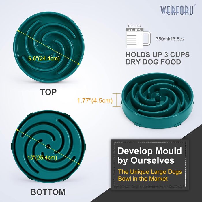 Навісник для собак, повільне годування, антизаковтування, безпечний та міцний, екологічний, темно-зелений