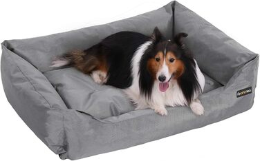 Ліжко для собак Feandrea XXL, сіре, 100x70x28 см, ортопедичне, знімний чохол, нековзке, для спальні та вітальні