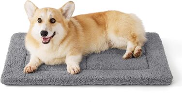 Килимок для собак середніх порід BEDSURE - 74x46 см, сірий, з шаруватим наповнювачем, Sherpa плюш, легко миється