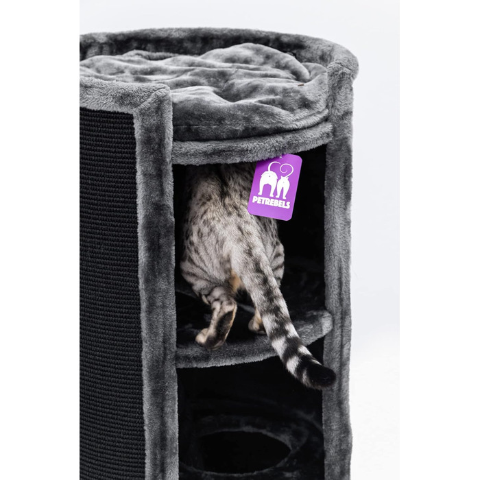 Petrebels Kratztonne XL преміум, когтеточка для великих котів, 100 см, діаметр 50 см, чорна, надширока для максимальної стійкості
