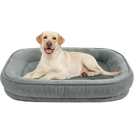 Ліжко для собак середніх та великих порід з високими бортиками, знімний та пральний чохол, кошик для собак, зручна подушка з роликом для шиї, неслизьке дно