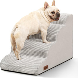 Сходинки для собак та котів до ліжка/дивану, 4-ступеневі, сірого кольору, 44.2 см, зручні та довговічні