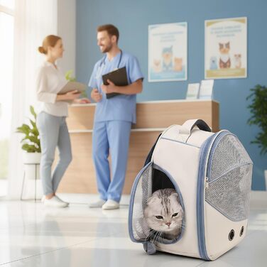 Транспортна сумка для собак Tyinerc | Сумка з регульованими ременями – для подорожей, прогулянок в авто, цуценят, кошенят (блакитна)