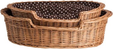 Корзина для тварин з ротангу для собак та котів, лежанка, корзина для кота, лежанка для собаки, плетена корзина, 85 см, з подушкою