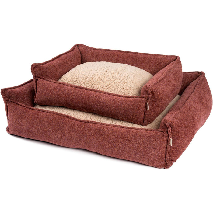 JAMAXX Преміум лежанка для собак ортопедична з Memory Foam, зручна та миюча, знімний чохол, водовідштовхувальна, м'яка, кошик для собак, лежанка для собак з двостороннім подушкою, PDB2004 S-XL (120 x 90 см, теракотовий колір)