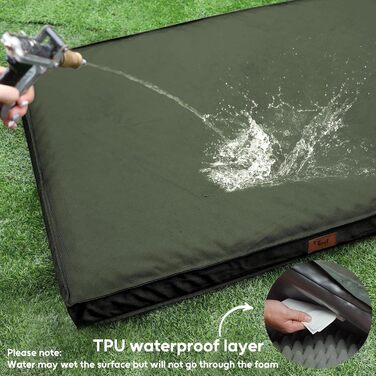 Зручне собаче ліжко Outdoor для великих собак, вологостійке, ортопедичне з ефектом пам'яті, знімний кулер та водонепроникний чохол