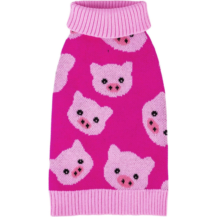 Теплий зимовий пуловер для собак CuteBone з візерунком сніжинок, розмір M, рожевий (з отвором для повідка) DS72-DE