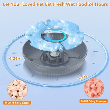 Автомат для годування котів Lafisun, 6 порцій, з охолодженням, програмований таймер, для вологого корму