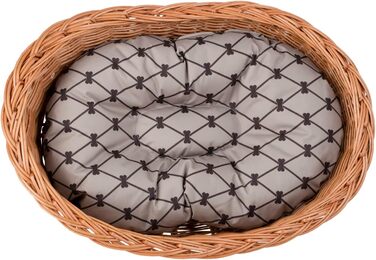 Корзина для собак з ротангу, корзина для тварин, корзина для котів (Бежева, 100x75 H27)