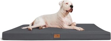 Ортопедичний лежак для собак Tierlando® Oscar Easy CLEAN з екошкіри та віскоеластичної піни, 100x80 см, колір: графіт