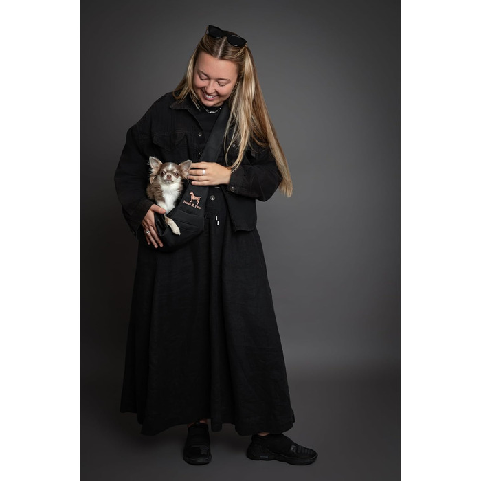 Транспортувальна сумка для собак Noah & Paw до 5 кг з регульованим ременем та м'яким хутром, подвійний захист, преміум-тканина Twill