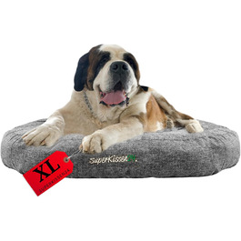 Гіркий лежак для собак середніх порід SuperKissen24 - водонепроникний лежак для котів - лежанка для собак з антикіготного матеріалу - антиалергенний та неслизький - лежанка для собак 60 x 14 см, сірий (XL)