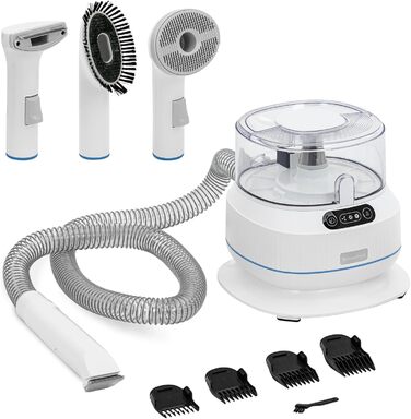 Машинка для стрижки собак з пилососом, 1.4 л, бездротова, 5 насадок, 350 Вт, гребені 3/6/9/12 мм, видалення шерсті, для собак