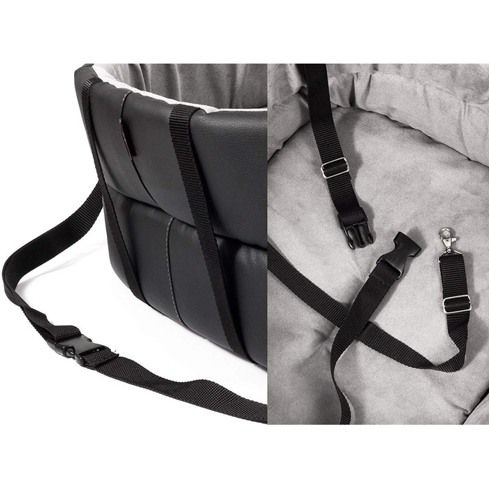 Автомобільний лежак для собак, універсальний, чорний, штучна шкіра (1 шт.)