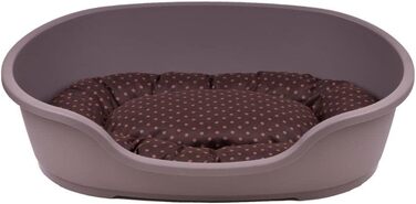 Корзина для собак Adena, 110 x 74 см, бежева + подушка в горошок, коричнева, 110 x 74 x 30 см