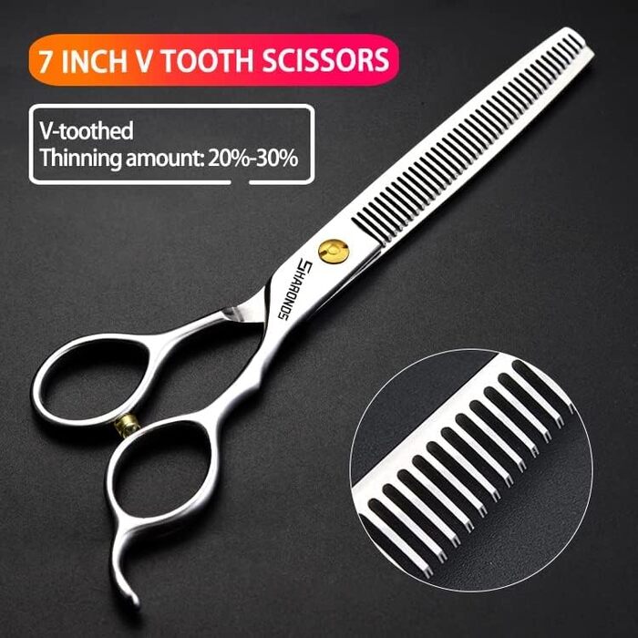 Професійні перукарські ножиці для стрижки та проріджування волосся, 7 дюймів, сталь 440C, набір (3 шт.)