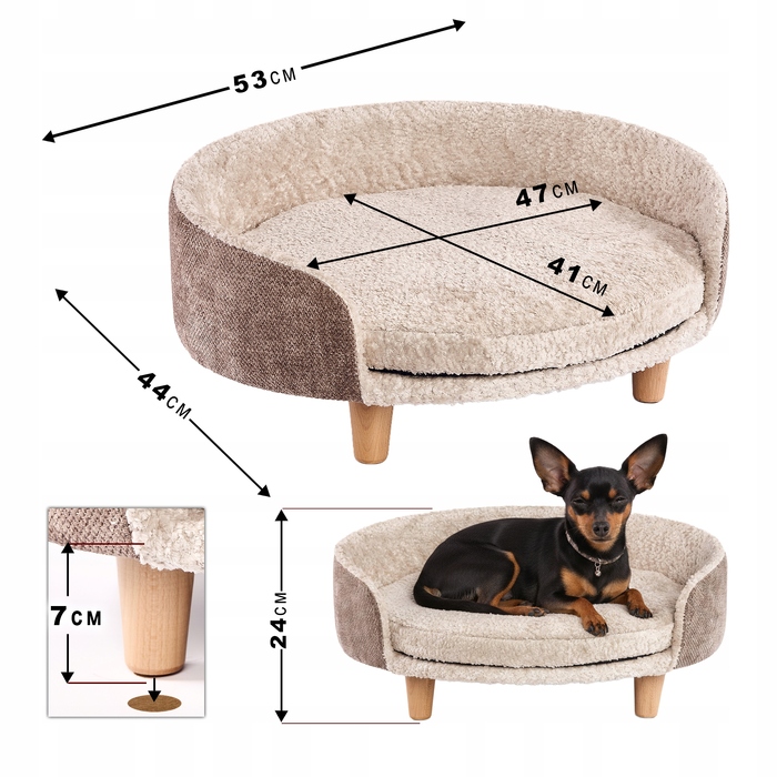 Ортопедичне лежак-диван на ніжках для собак та котів, м'яке ліжко-софа