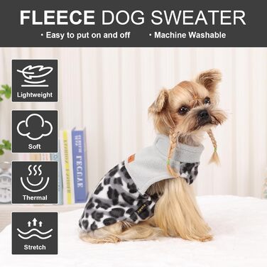 Флісова жилетка для собак Kosiyi, теплий собачий светр з отвором для повідка, одяг для домашніх тварин, легкий собачий халат для маленьких собак, хлопчиків, дівчаток, на осінь, на Новий рік, в клітинку, розмір (XX-Small, СІРИЙ)