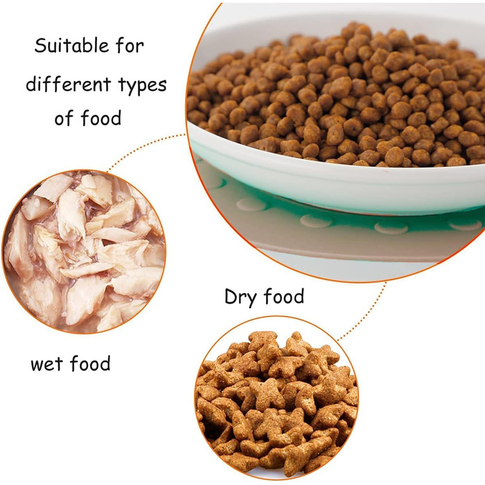 Набір мисок для котів, 2 шт., чорні, підняті, запобігають болю в шиї, широкі, антиблювотні, з антиковзним килимком