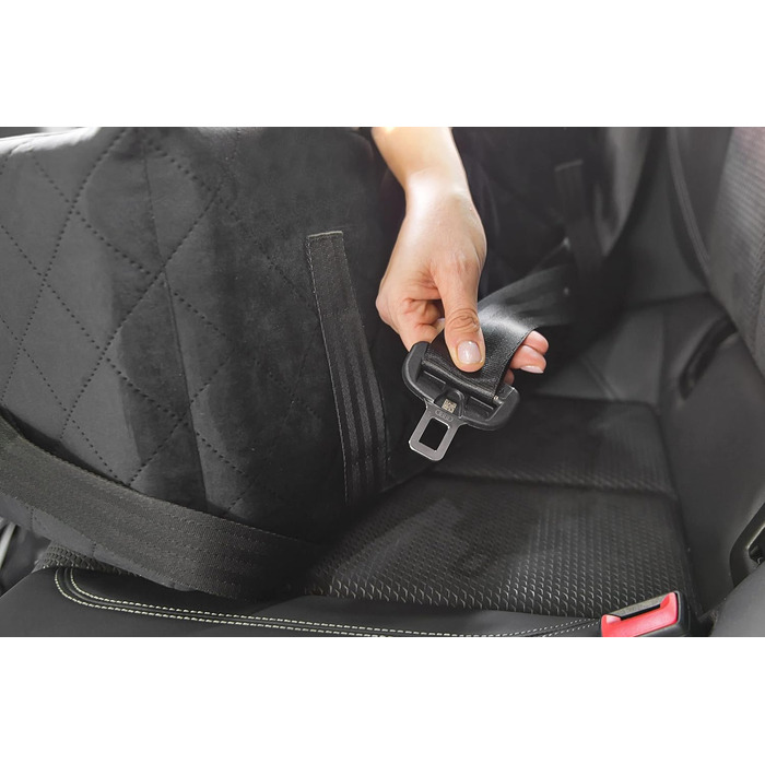 Автокрісло для собак та котів | Чорний велюр, розмір L (57x50 см)