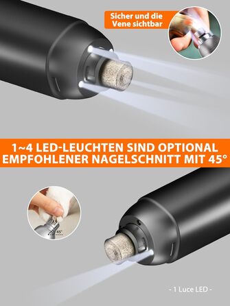 Точилка для кігтів собак Toozey з LED-підсвіткою, тиха (40 дБ), 3 швидкості, акумулятор 7,5 год, USB, для котів та собак