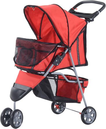 Візок для собак і котів PawHut, червоний, прогулянковий, складаний, Pet Stroller