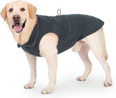 Зимова куртка для собак Ware, регульована жилетка, вітронепроникна, світловідбиваюча, з отвором для шлейки, для малих, середніх та великих собак (S, темно-сірий)