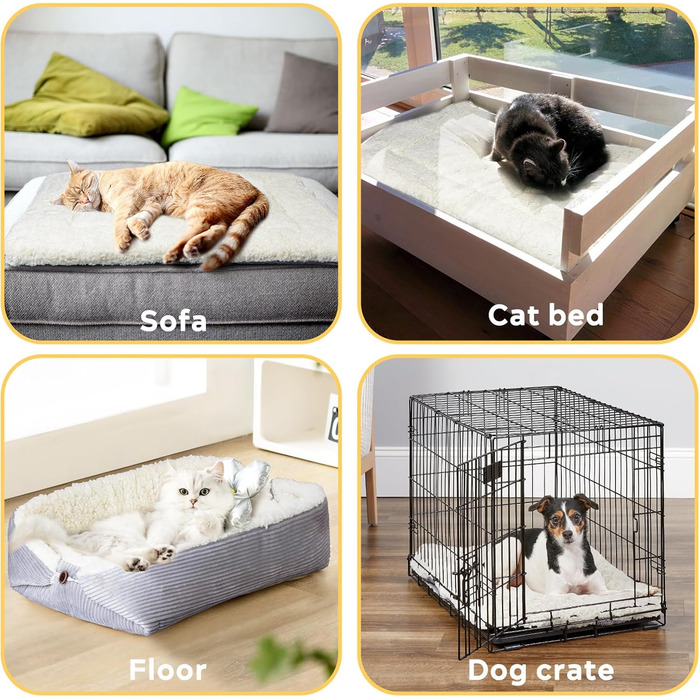 Самогріюче ліжко для котів Ruitena, 2-в-1, для котів та маленьких собак, миється, складається, килимок Pubby