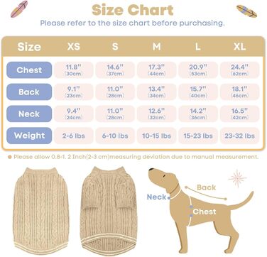 Теплий собачий светр Sanqitara, облягаючий, м'який, для маленьких та середніх собак, короткі рукави, в'язаний, колір хакі (XS)