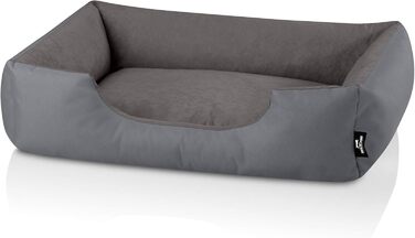 Ліжко для собак BedDog Zara, XL, 100 x 85 x 23 см, сірий колір, знімний та миючий чохол