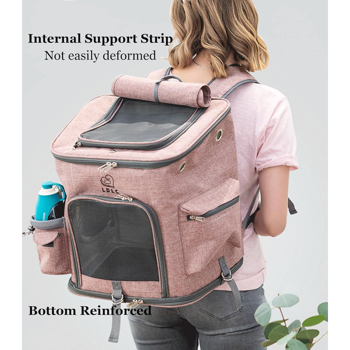 Рюкзак для собак та котів з сіткою, переноска для маленьких собак та котів, жовта, 28x27x43 см