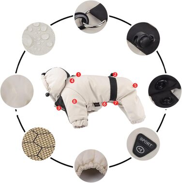 Зимовий теплий одяг для собак: бавовняна куртка з кільцем D, матеріал графен, водонепроникний. Ідеально для зимових прогулянок, подорожей та ігор зі снігом (S, Рожевий) S Рожевий