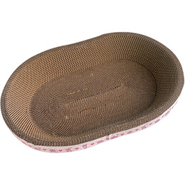 Котячий когтеточка з картону овальної форми, ігровий центр для котів, стильний лежак, 57x39x9.5 см