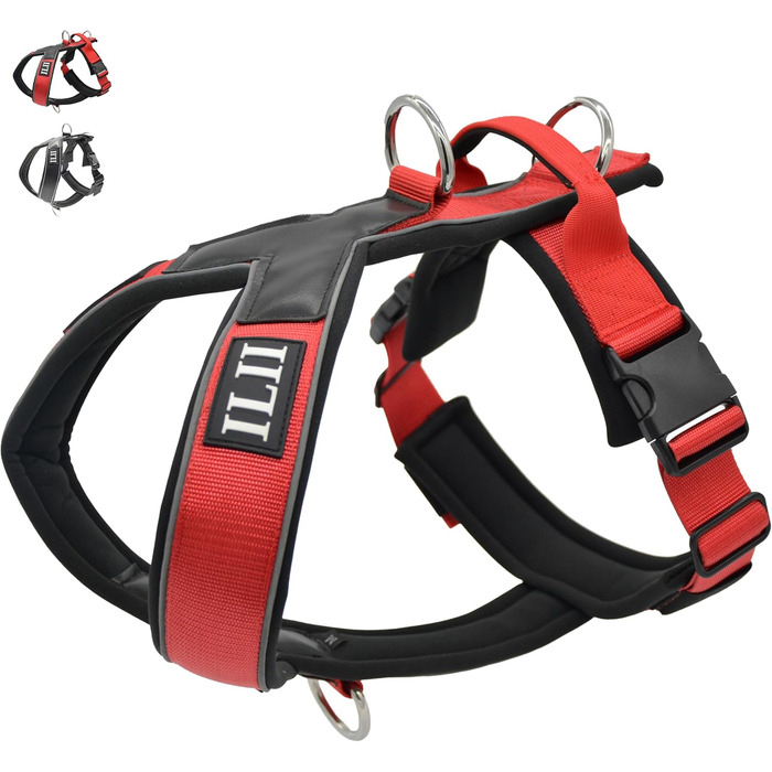 Нашийник для собак III Y - міцний, елегантний та комфортний. Унікальний дизайн для середніх та великих собак. Червоний (L)