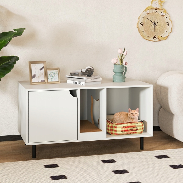 Меблевий будинок-туалет для кота з вбудованою дряпалкою