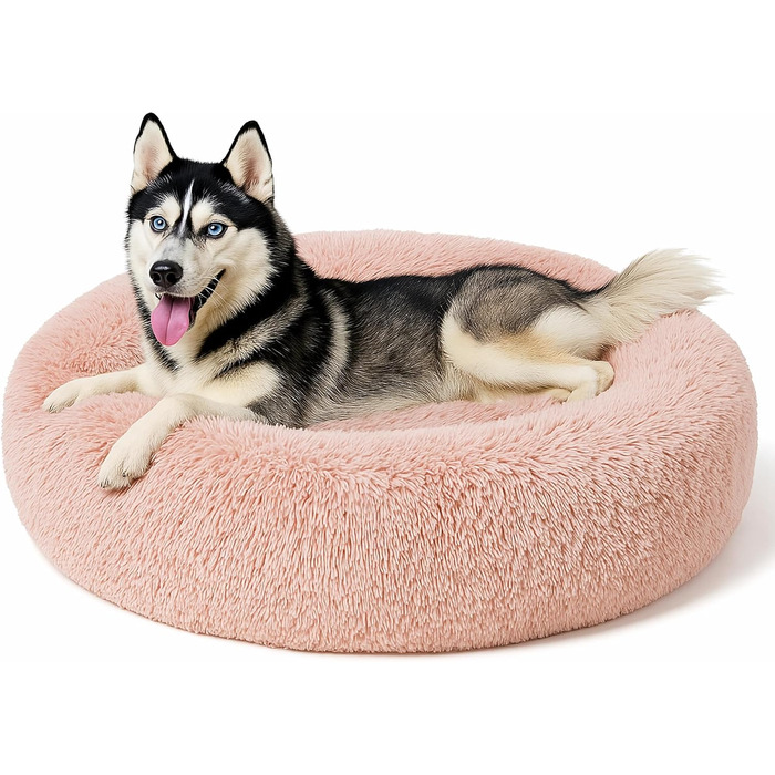 Крісло-гніздо для собак та котів, плюшеве, зручне, 90x90x20 см, рожеве - пудровий рожевий