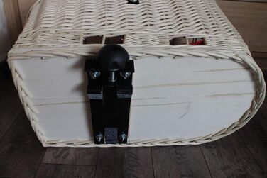 Корзина для собак на багажник Marcus Hundefahrradkorb XXL з плетіння з лози та металевим ґратом, з подушкою