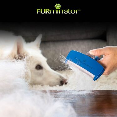 Фурмінатор для великих довгошерстих собак Furminator L, щітка для видалення підшерстка, чорний/синій/сріблястий, покращений дизайн
