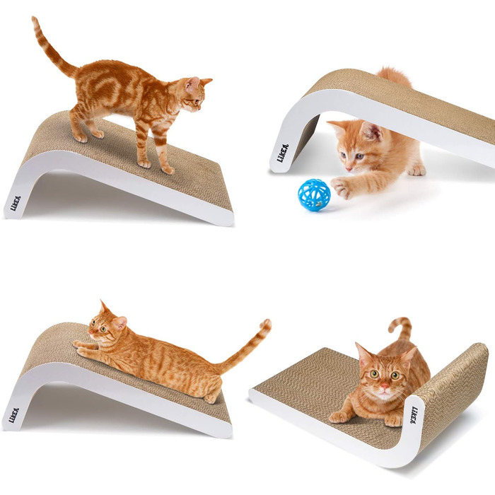 Котячий когтетоп LIKEA з котячою м'ятою, якісна картонна конструкція, декілька кутів для дряпання, 45 x 25 x 19 см