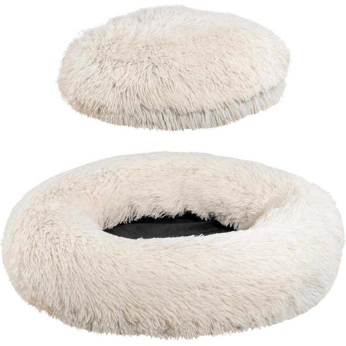 Кругле ліжко для собак, м'яке гніздо-лежанка для тварин, діаметр 60 см