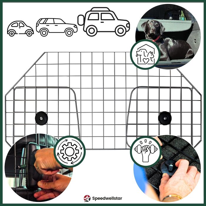 Сітка для собак у багажник авто, регульована металева сітка-перегородка, захист для тварин