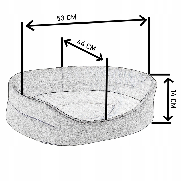 Лежак для собак та котів Poduszki24, водонепроникний, з хутряним покриттям, модель STANDARD M LEN
