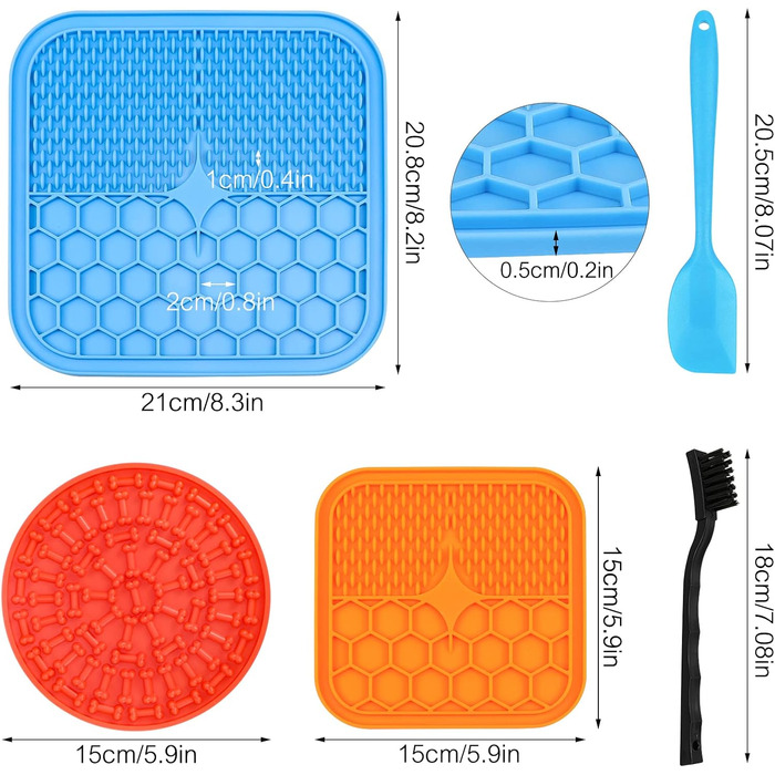 Килимок для ласощів для собак Hysagtek (3 шт.) з лопаткою, для маленьких та середніх порід, сильна фіксація, для купання, грумінгу та дресирування
