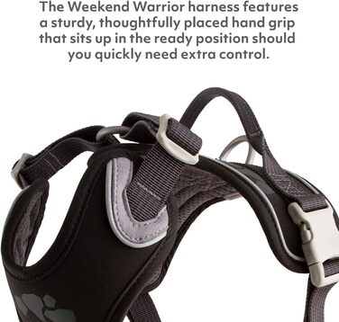 Шлея для собак Hurtta Weekend Warrior, чорна, 60-80 см – нагрудна, регульована, для середніх і великих порід